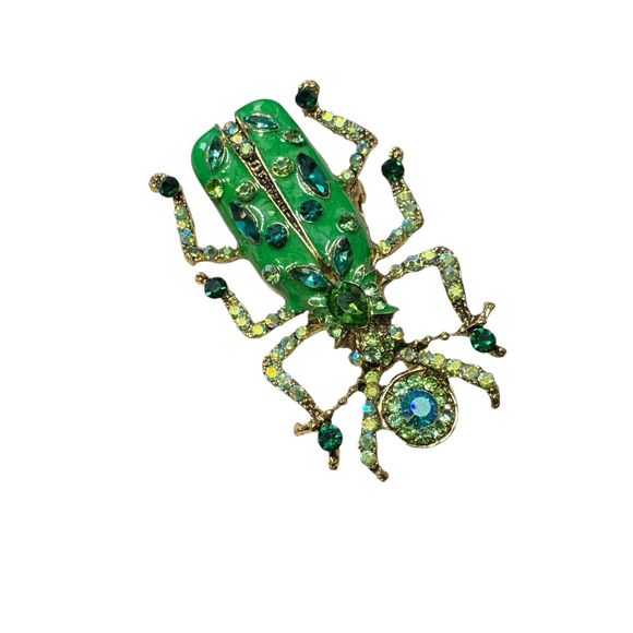 Vintage Style Scarab Beetle/Insect Brooch – Green- Egyptian Symbol of Protect - Picture 1 of 9